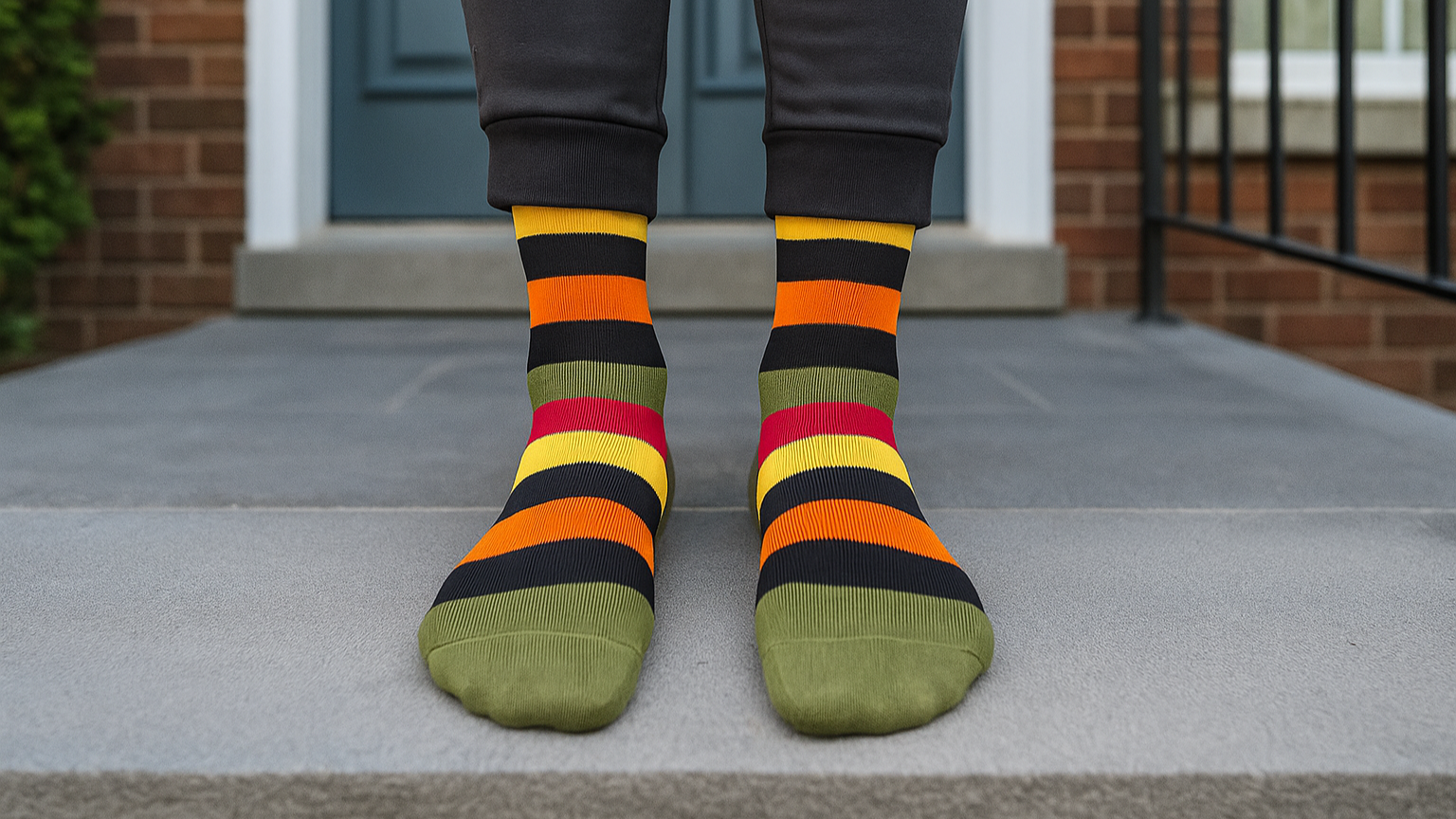 Olive Pine socks featuring rich olive and pine hues in a classic design