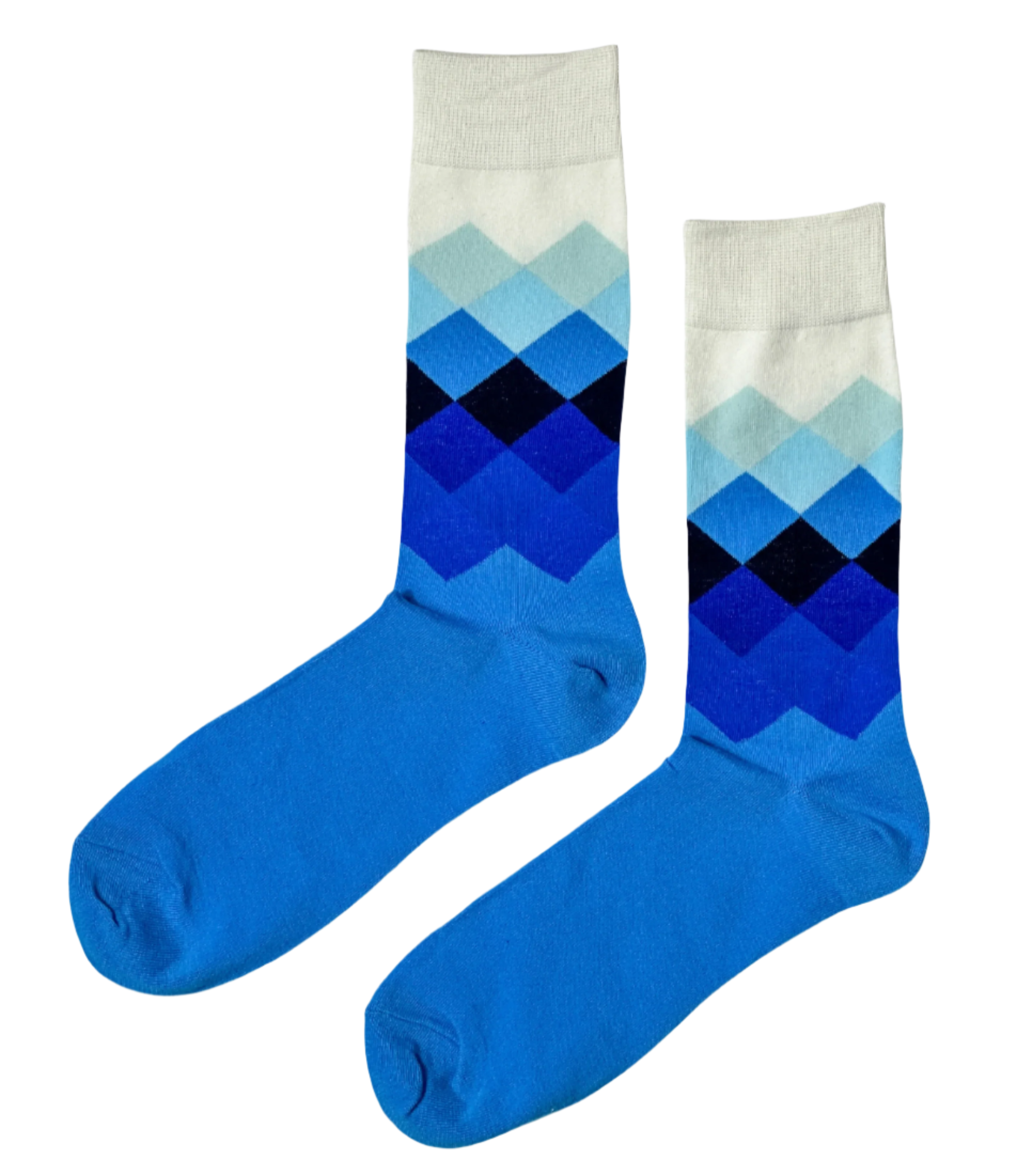 Prestige Azure unisex cotton crew socks from ModSoles featuring smooth deep-blue tones for elegant everyday wear