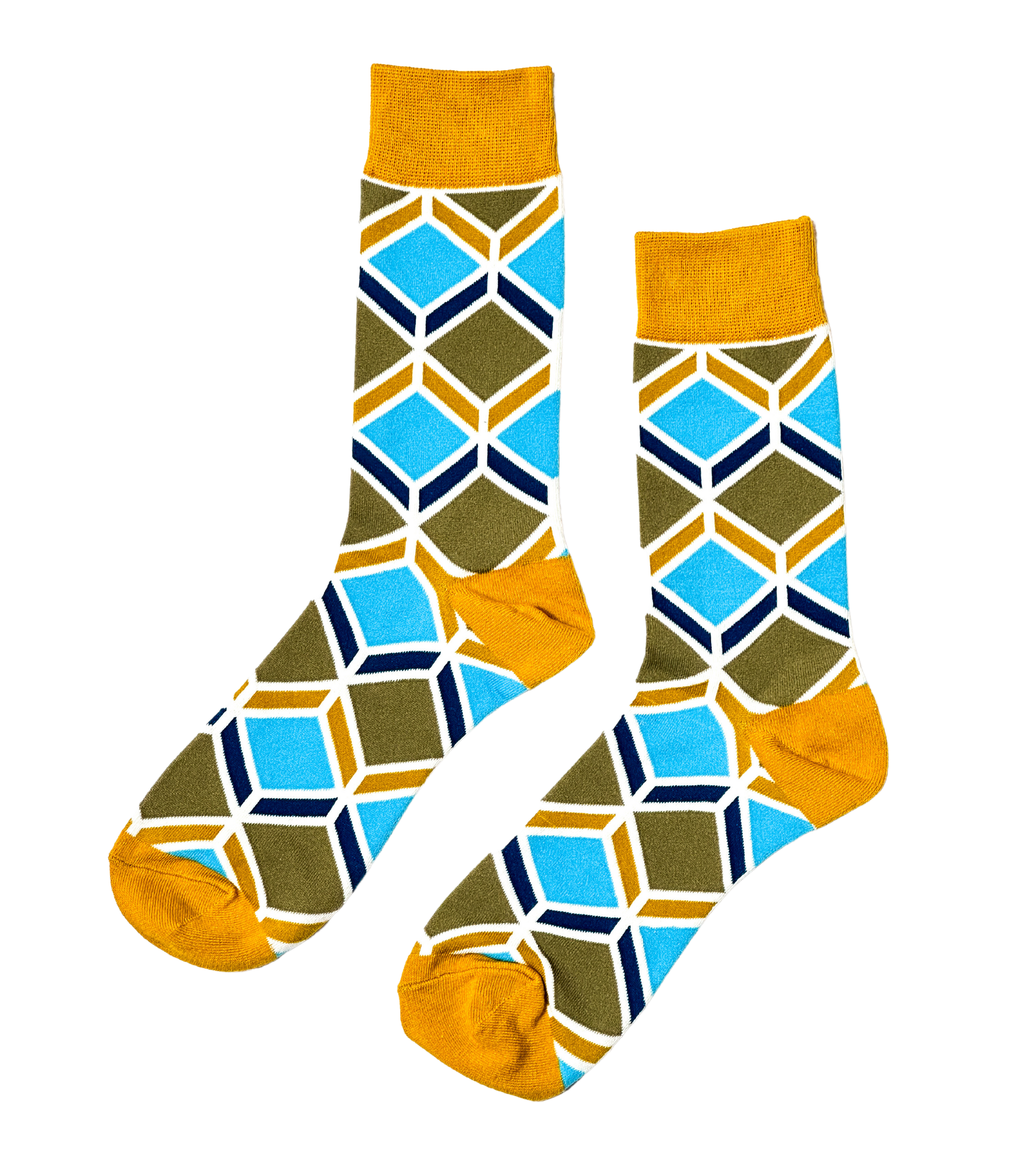 Sandstone Mosaic socks – warm-toned geometric design evoking natural stone textures