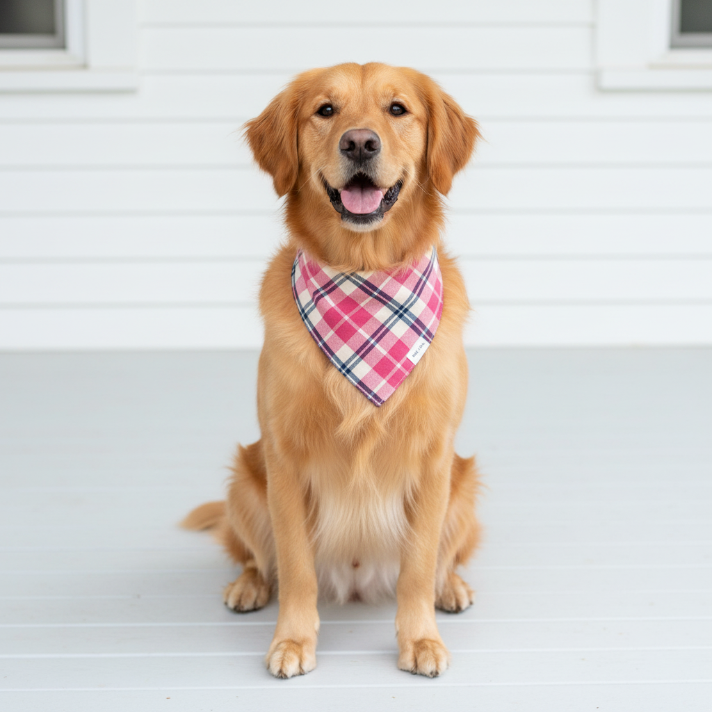 Reversible Plaid Dog Bandanas