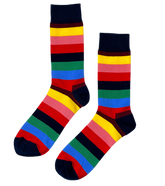 Diverse Charm unisex cotton crew socks from ModSoles with a bright vibrant pattern that adds fun personality to any look