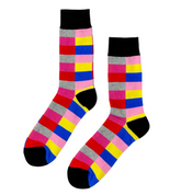 Nightfall Mosaic crew socks featuring dark tones and a mosaic-style geometric design