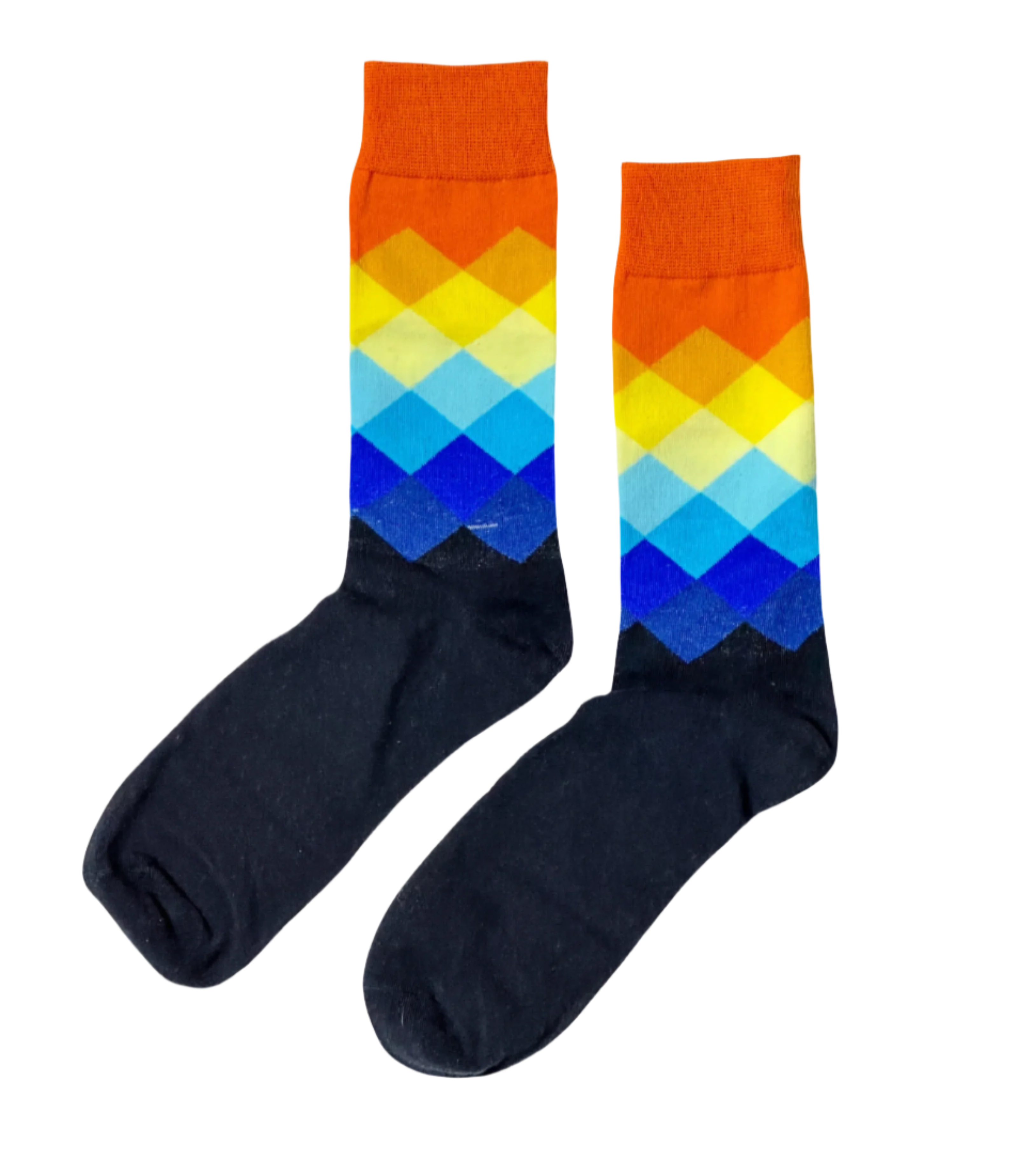 Prestige Sunrise crew socks featuring soft orange and gold tones in classic design