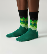 Prestige Verdant unisex crew socks by ModSoles featuring deep emerald-green tones for a refined premium everyday style