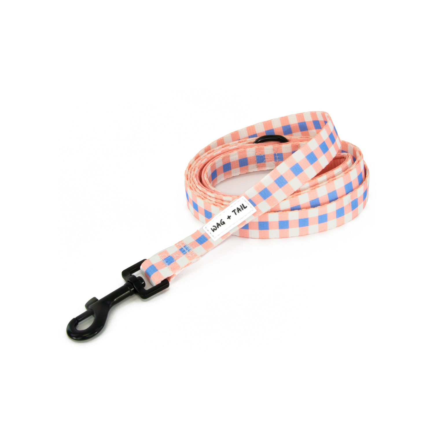 Wag + Tail Pretty in Plaid dog leash alternate view showing plaid pattern and clip