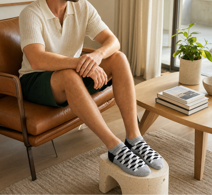 Remix Pack low-cut socks in charcoal grey geo print