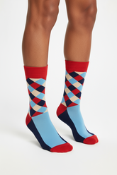 Retro Riot bold retro-striped crew socks by ModSoles with playful vintage colors and a fun everyday style