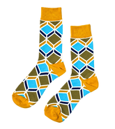 Sandstone Mosaic neutral-pattern unisex cotton crew socks from ModSoles with a soft desert-inspired mosaic look for everyday casual style