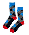 Modern Slate Fusion Argyle socks with stylish contrast in gray and blue hues