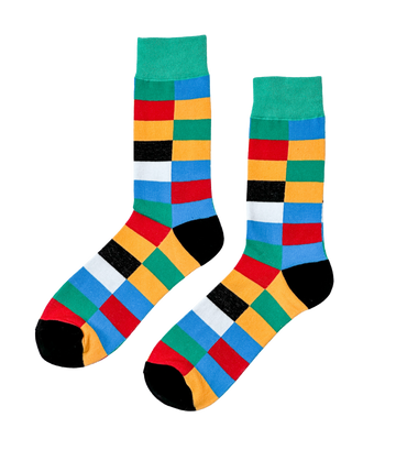 Urban Mosaic socks by Modsoles featuring modern city-inspired geometric designs